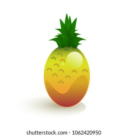 Ripe pineapple vector illustration