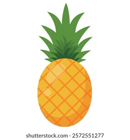 Ripe pineapple. Vector illustration in flat style.