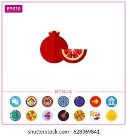 Ripe pomegranate icon