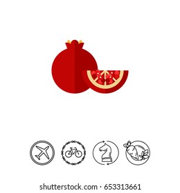 Ripe pomegranate icon