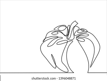 Ripe Pumpkin Continuous Line Drawing