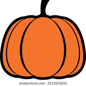 Ripe pumpkin. Fall squash illustration vector