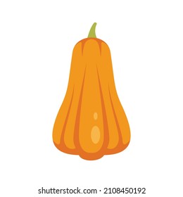Ripe pumpkin icon. Flat illustration of ripe pumpkin vector icon isolated on white background