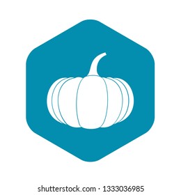 Ripe pumpkin icon in simple style isolated on white background