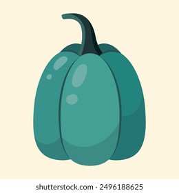 Ripe pumpkin. Vector illustration in flat style.
