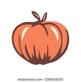 Ripe pumpkin vegetable icon isolated
