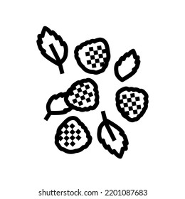 ripe raspberry berries line icon vector. ripe raspberry berries sign. isolated contour symbol black illustration
