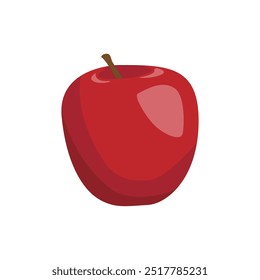 Ripe Red Apple on Rustic Wooden Background