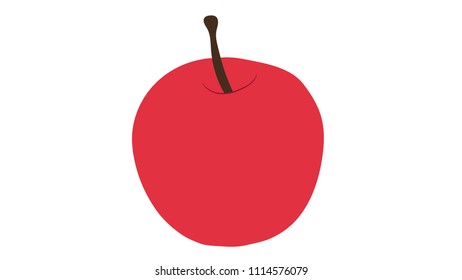 ripe red apple, on white background