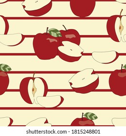 Patrón transparente de manzanas rojas