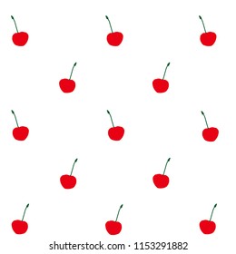Ripe red cherries, seamless background for your print