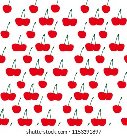 Ripe red cherries, seamless background for your print