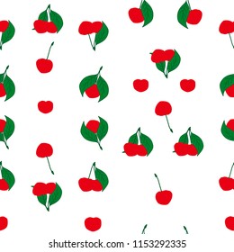 Ripe red cherries, seamless background for your print