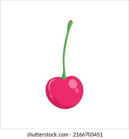 Ripe red cherry. Color vector image