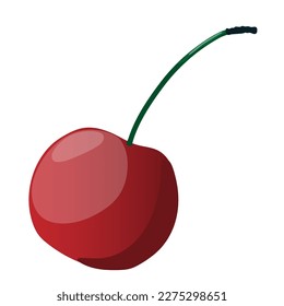 Ripe red cherry on a white background, delicious food, vitamins.