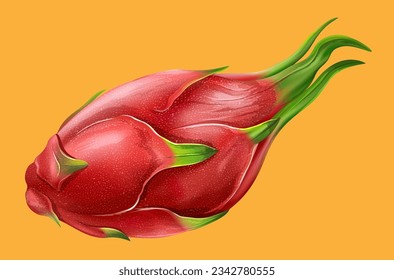 ilustración vectorial de fruto de dragón rojo maduro