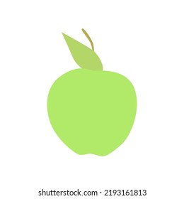 Ripe red and green apple illustration. Sliced apple with pit. Vector drawing of fruit for design