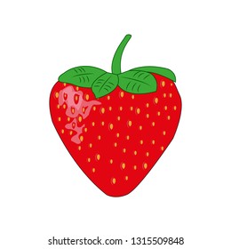 Ripe red strawberry vector icon. eps 10