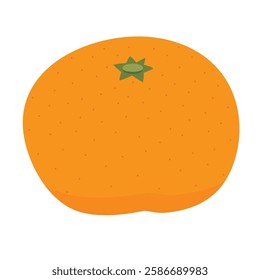 ripe satsuma mandarin (Citrus unshiu). vector icon illustration.