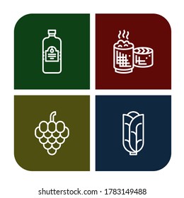 reife einfache Symbole gesetzt. Enthält Symbole wie Saft, StickReis, Weintrauben, Kohl, kann für Web-, Handy- und Logo-verwendet werden