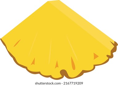 ripe, small piece of tropical pineapple