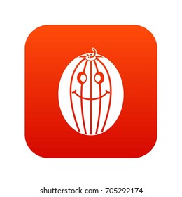 Ripe smiling melon icon digital red for any design isolated on white vector illustration