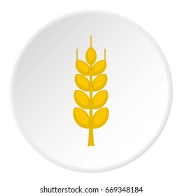 Ripe spike icon in flat circle isolated on white vector illustration for web