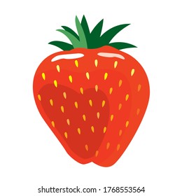 ripe strawberries, simple vector image