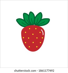 Ripe strawberries, vector flat illustration