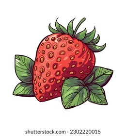 Ripe strawberry, fresh from nature icon isolated