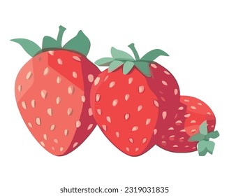 Ripe strawberry, fresh from nature organic farm icon isolated