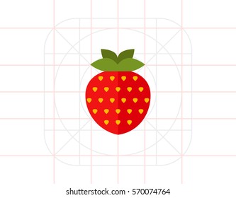 Ripe strawberry icon
