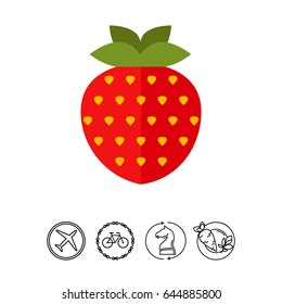 Ripe strawberry icon