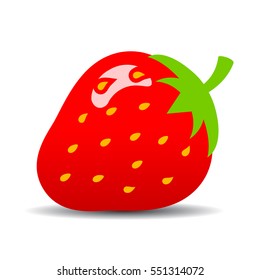 Ripe Strawberry Vector Icon