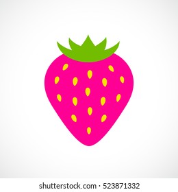 Ripe strawberry vector icon. Strawberry vector illustration.