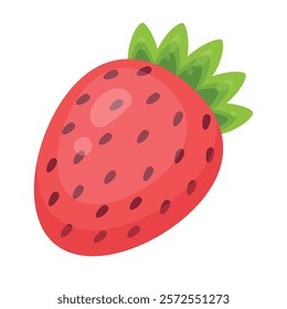 Ripe strawberry. Vector illustration in flat style.