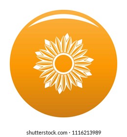 Ripe sunflower icon. Simple illustration of ripe sunflower vector icon for any design orange