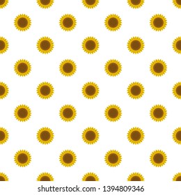 Ripe sunflower pattern seamless vector repeat for any web design