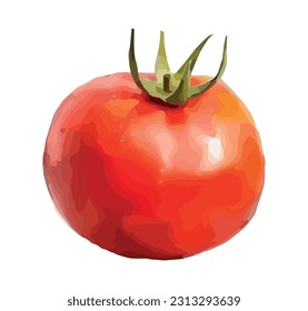 Ripe tomato, fresh from the farm, healthy eating icon isolated