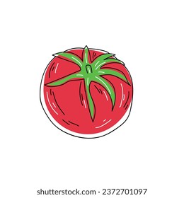 Ripe tomato on white background