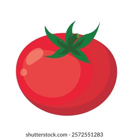 Ripe tomato. Vector illustration in flat style.