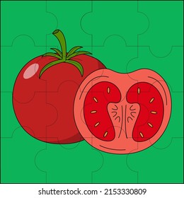 Ripe tomatoes suitable for children's puzzle vector illustration