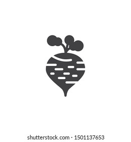 Ripe turnip beet vector icon. filled flat sign for mobile concept and web design. Turnip radish glyph icon. Symbol, logo illustration. Vector graphics