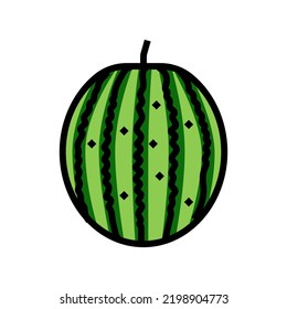 ripe watermelon color icon vector. ripe watermelon sign. isolated symbol illustration