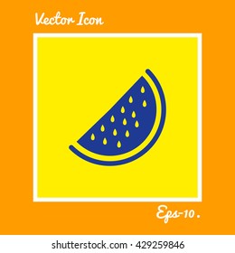 Ripe Watermelon Fruit icon. Eps-10.