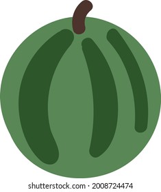 Ripe watermelon, illustration, vector on a white background.