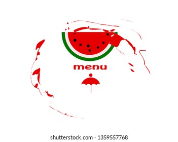 ripe watermelon. watermelon juice