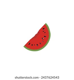 Ripe watermelon and juicy piece on a white background. Isolated