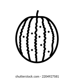 ripe watermelon line icon vector. ripe watermelon sign. isolated contour symbol black illustration