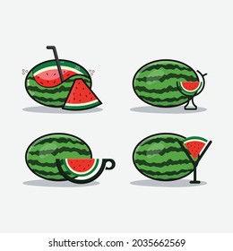 sandía madura con una interesante combinación de jugos